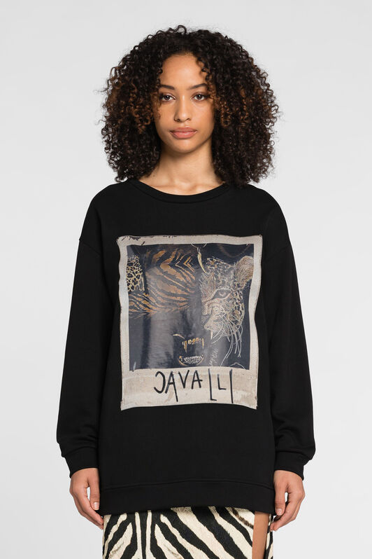 RC Animalier Photograph-Print Cotton Sweatshirt Black OQT66H-CF050