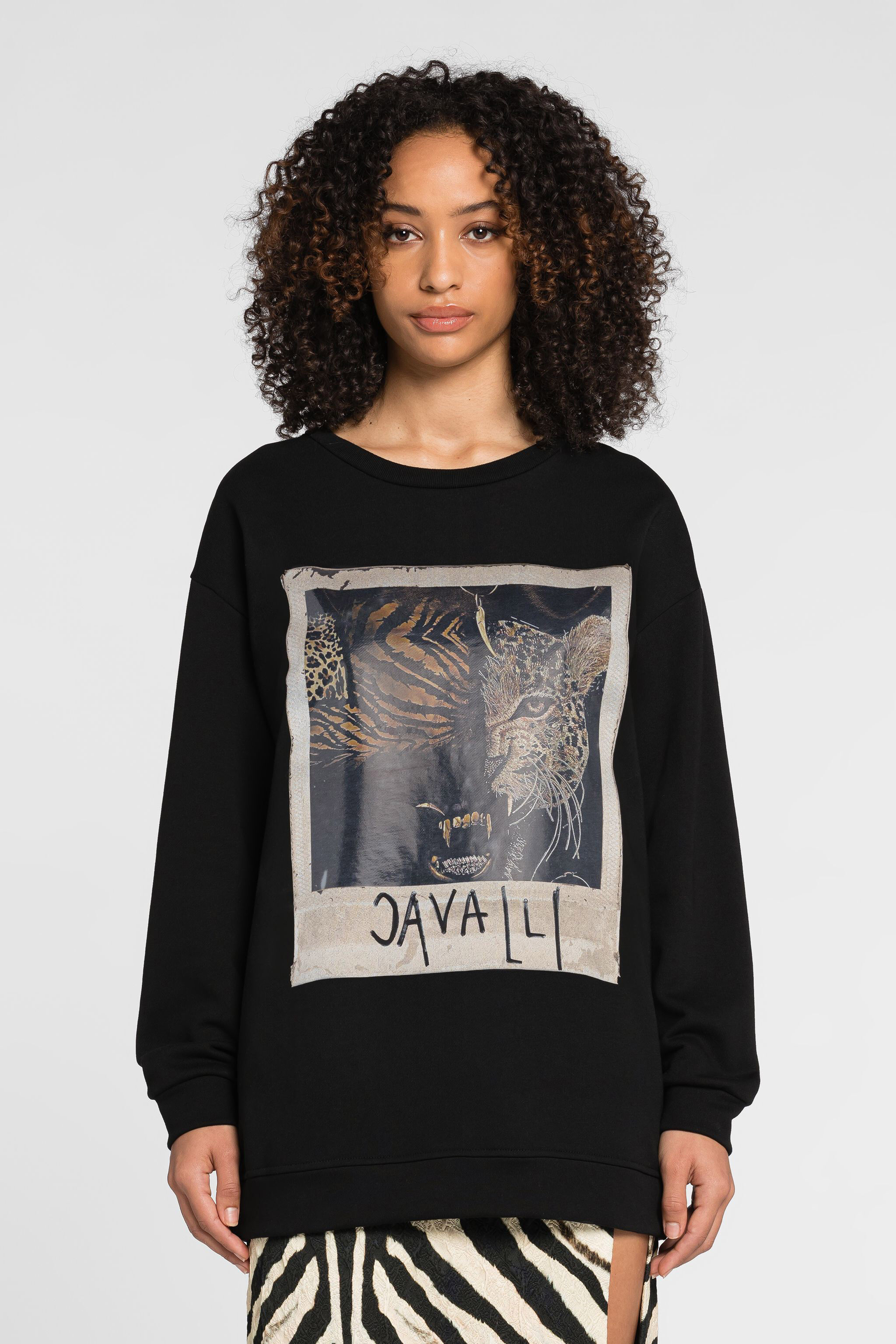 RC Animalier Photograph-Print Cotton Sweatshirt Black OQT66H-CF050