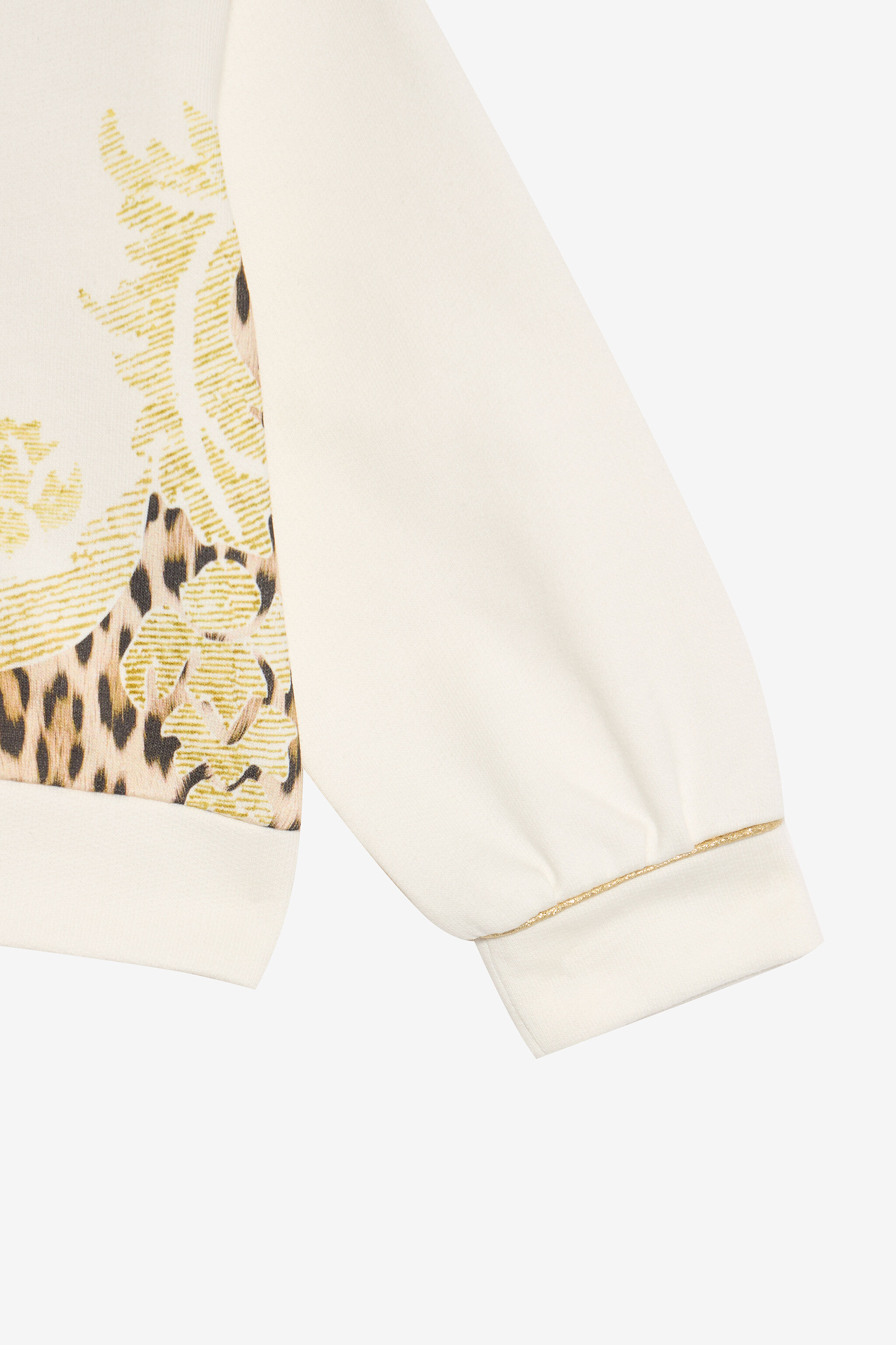 JU Milk White Sweatshirt with Jaguar Skin Print MILKY WHITE VJT661-CF050