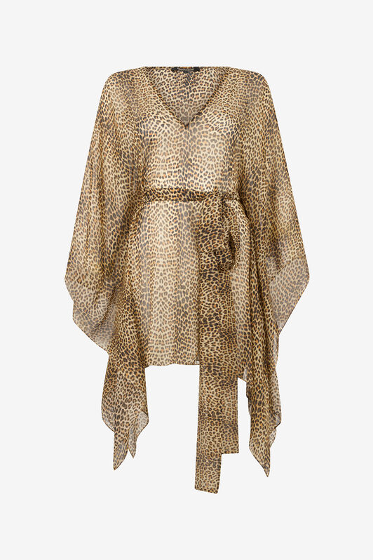 RC Baby Jaguar Print Silk Kaftan BROWN WQW028-HNR31