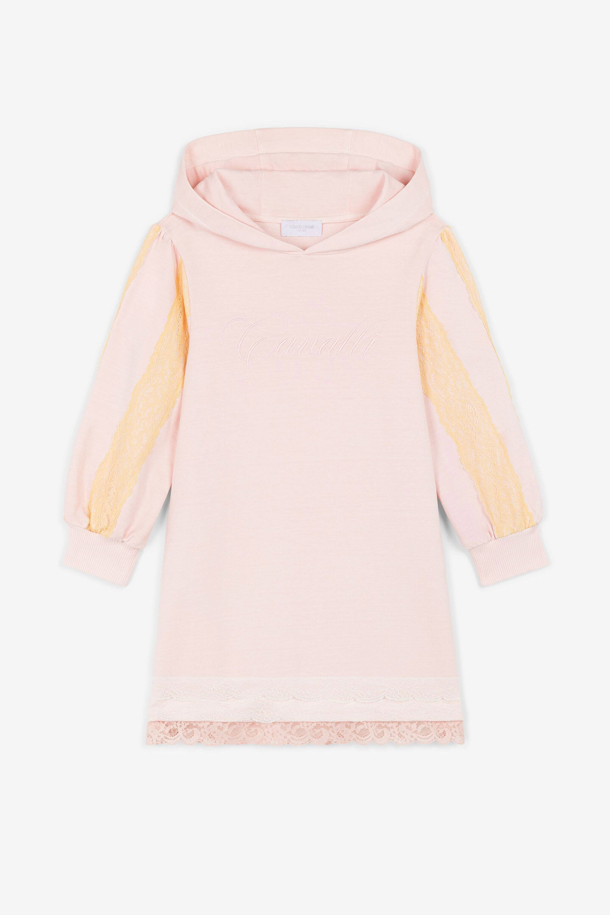 JU Kleid mit Kapuze und Spitzenbesatz Rosa OJT913-ISA2J