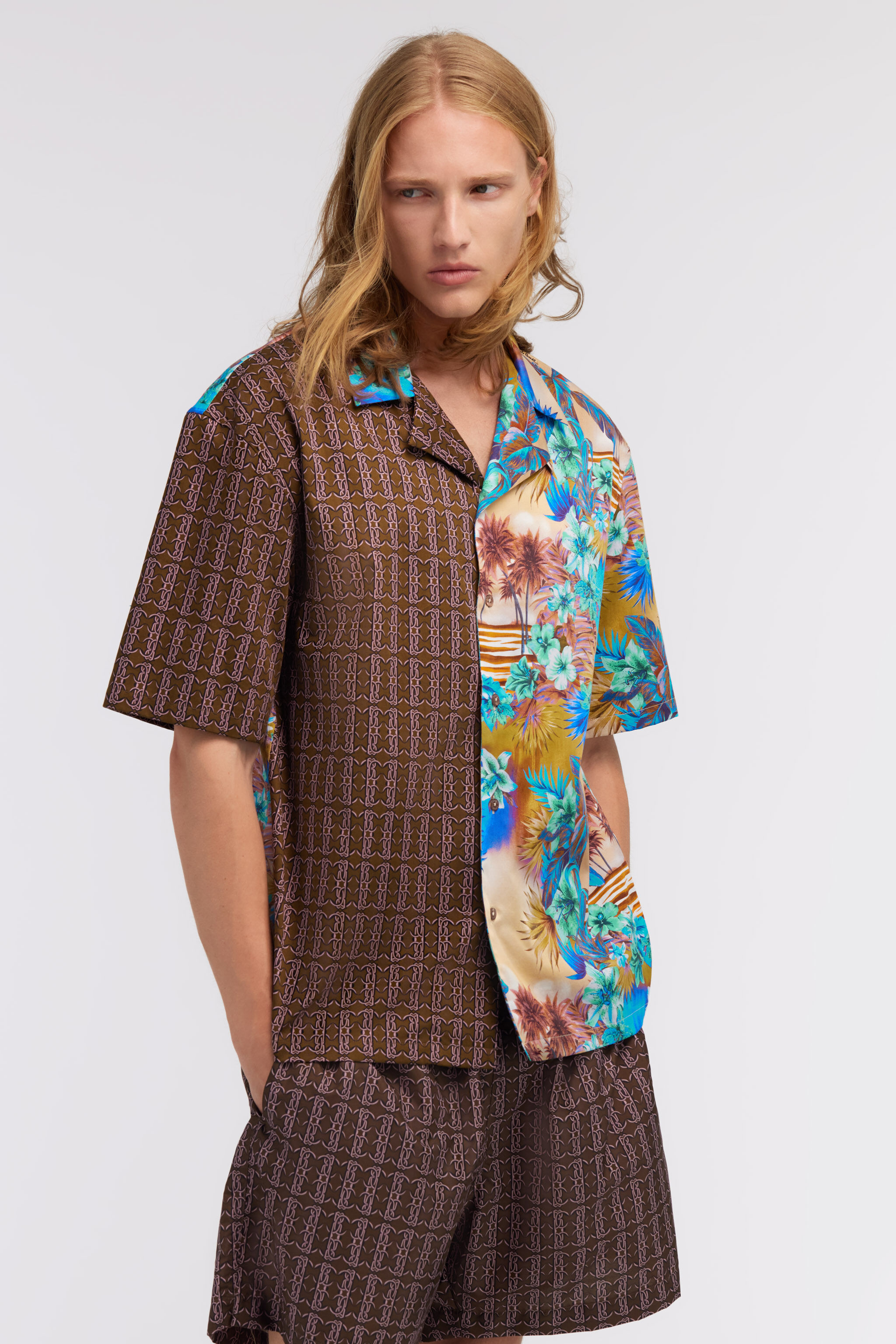 RC Short-sleeve shirt with Hawaii print Brown/Orange SRT763-CDI84
