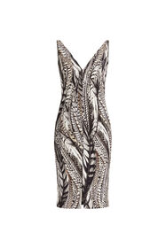 ${brand} Feather-print dress ${colorDescription} ${masterID}