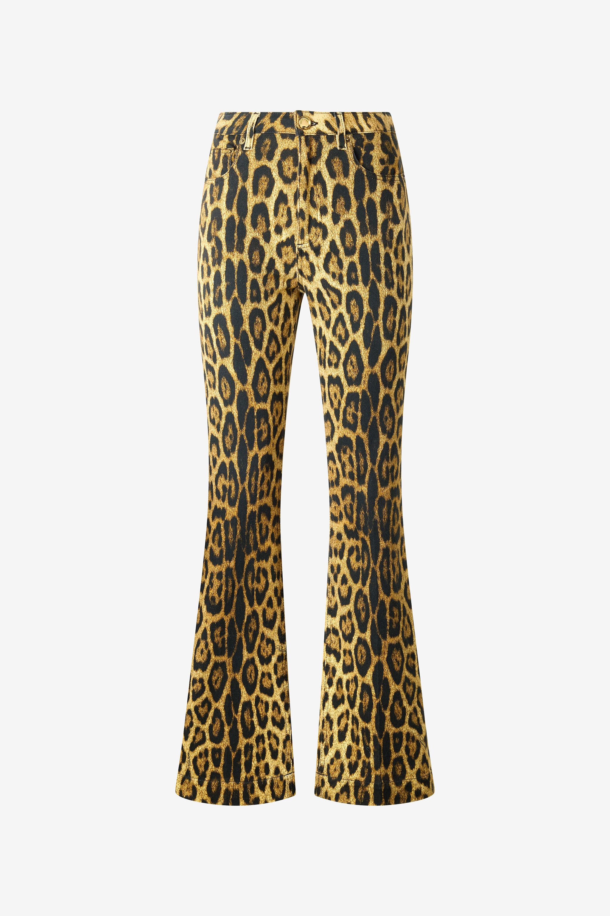 RC Denim Jeans with Jaguar Skin Print Brown VWJ221-DAQ71