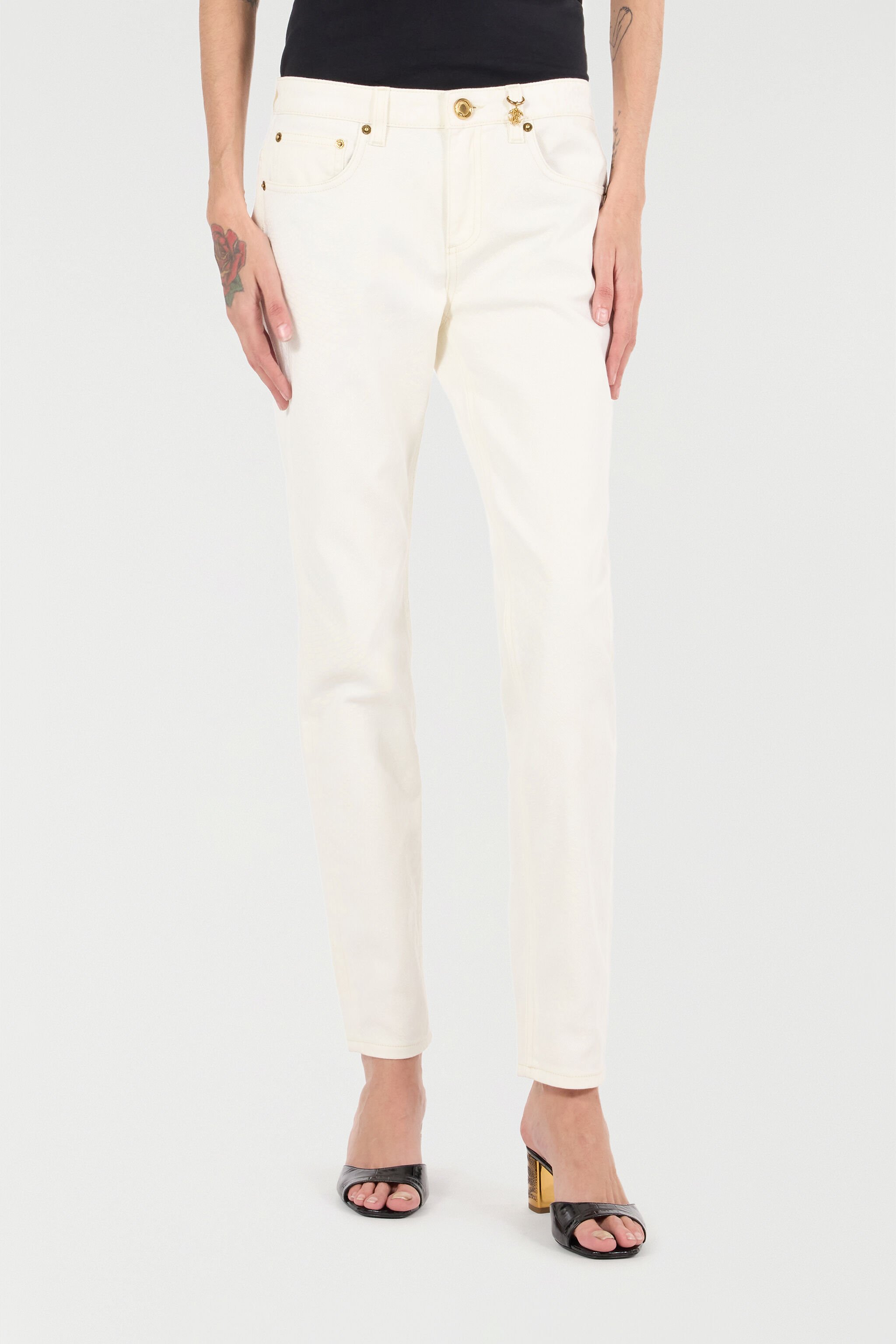 RC Pantalon À Imprimé Python Et Breloque Blanc UKJ232-KGN53