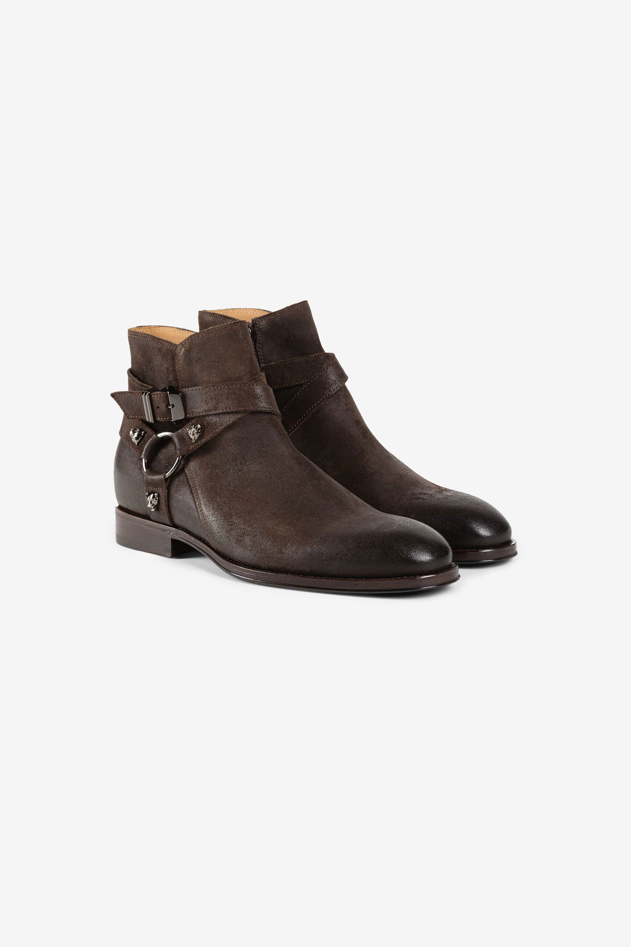 RC Stivaletti in pelle con pantere DARK BROWN PRS002-PZ003