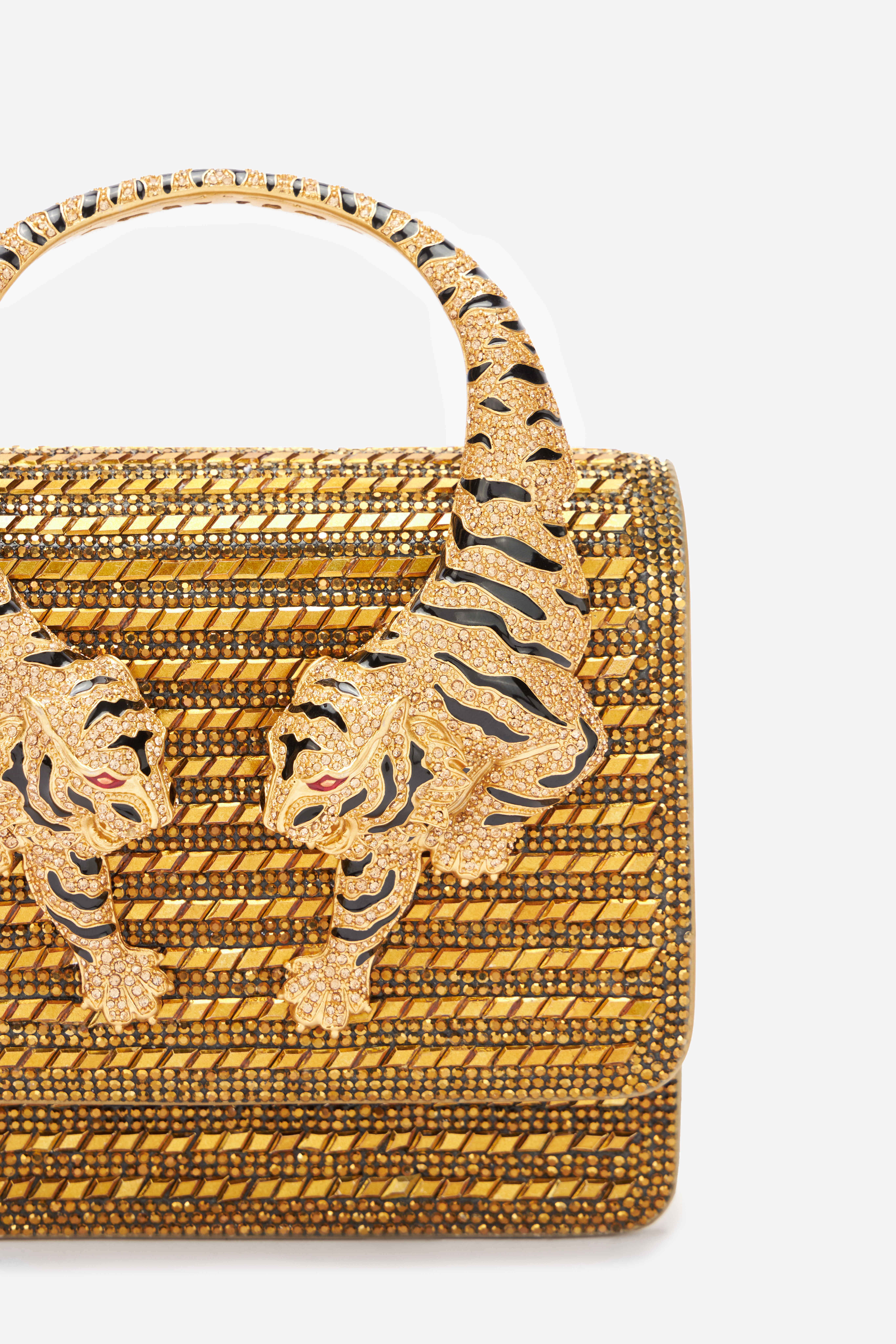 Mini Roar Bag With Crystals in Gold for Women | Roberto Cavalli®