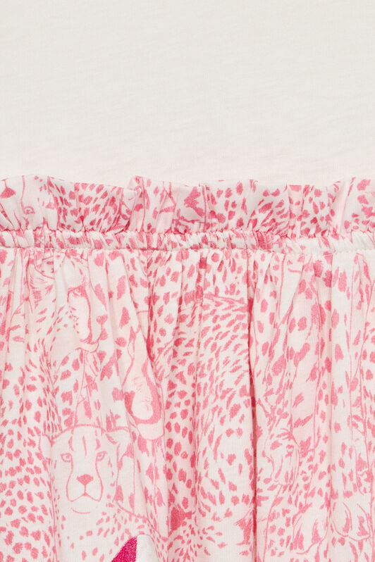 JU Vestido Con Logotipo Y Estampado De Flores Y Guepardos Rosa UJT10Q-JD001