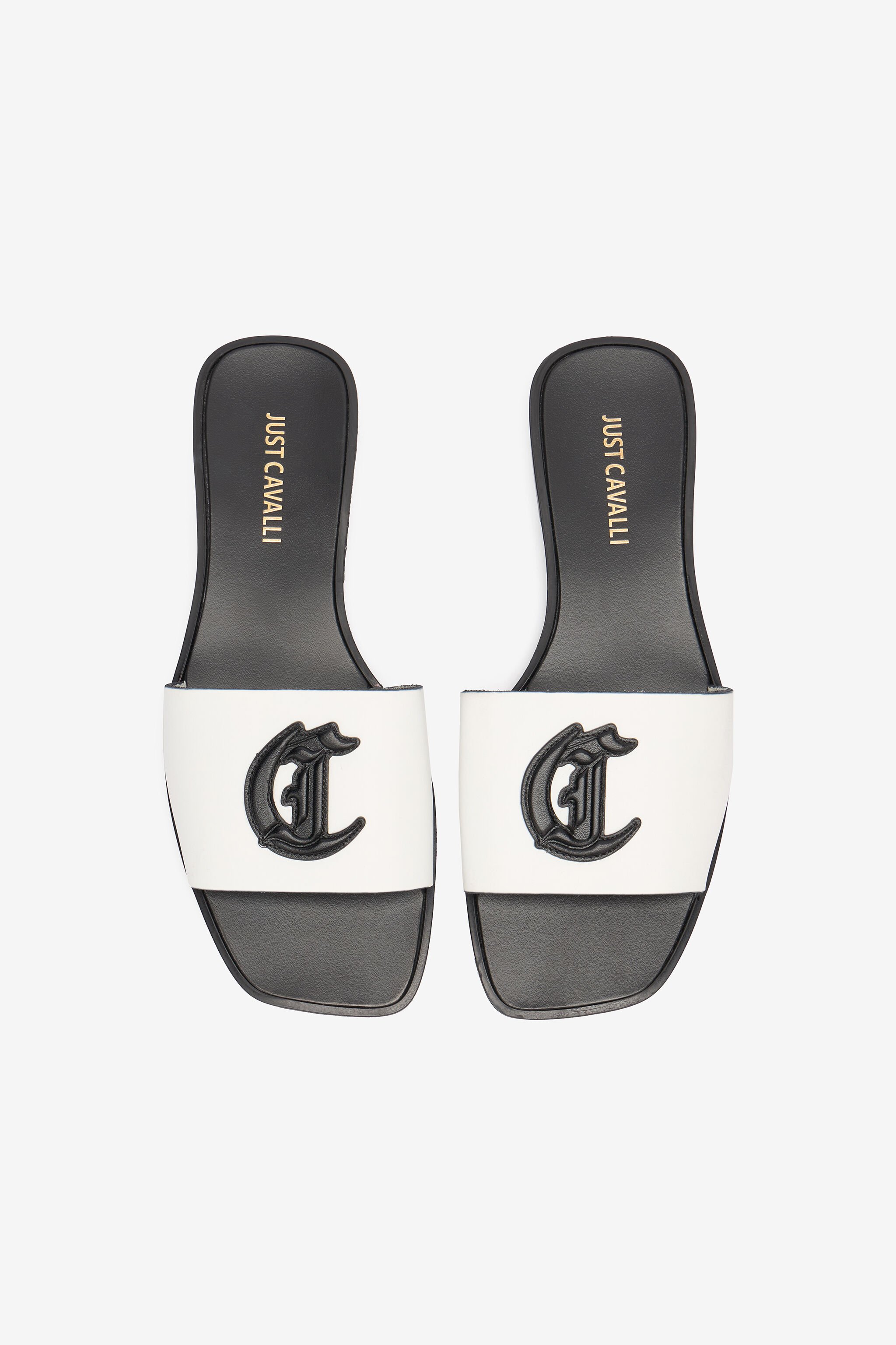 JC Mules Avec Monogramme JC Blanc UFS071-UF393