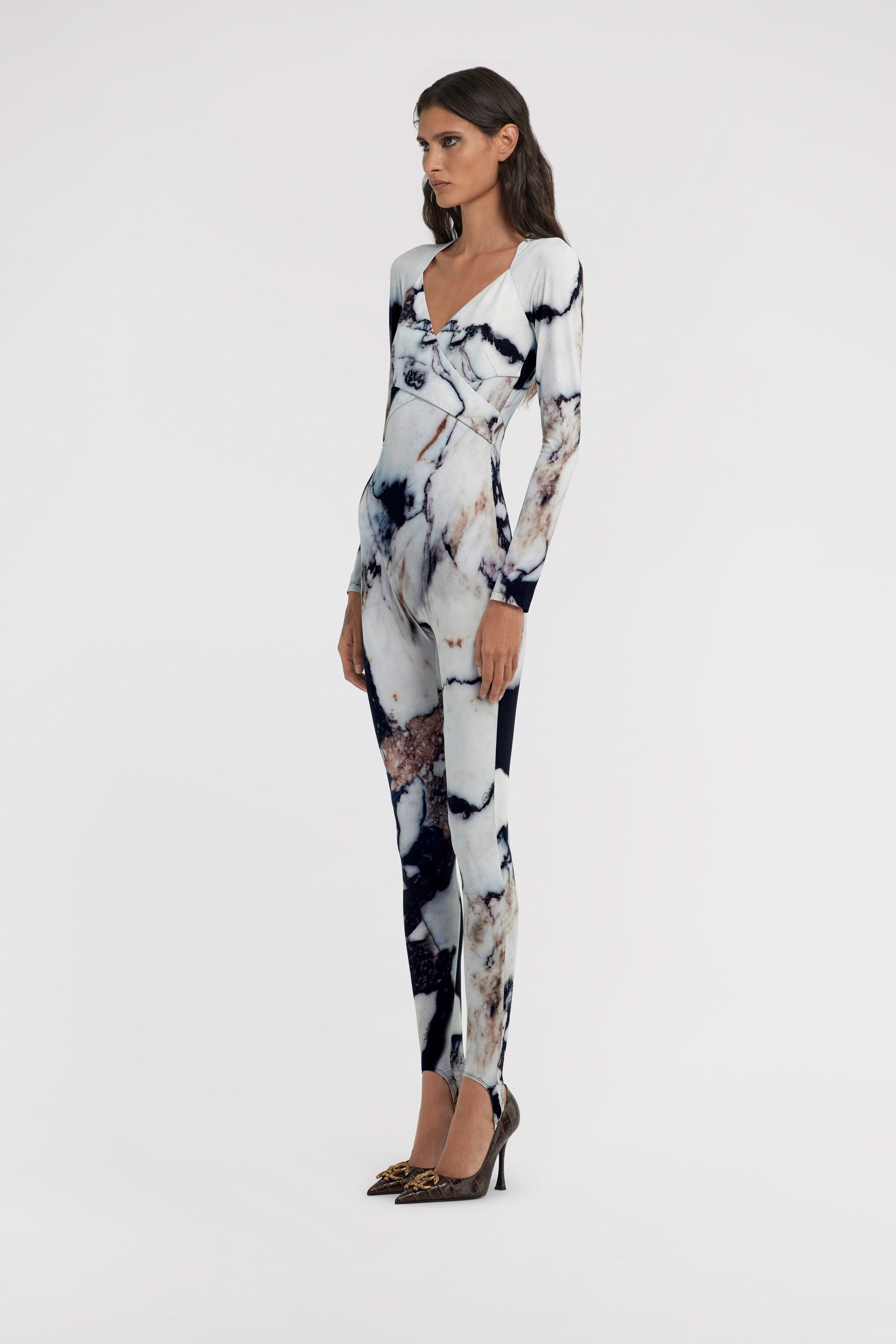 RC Marble Print Jumpsuit Black/White TWT134-LNN18
