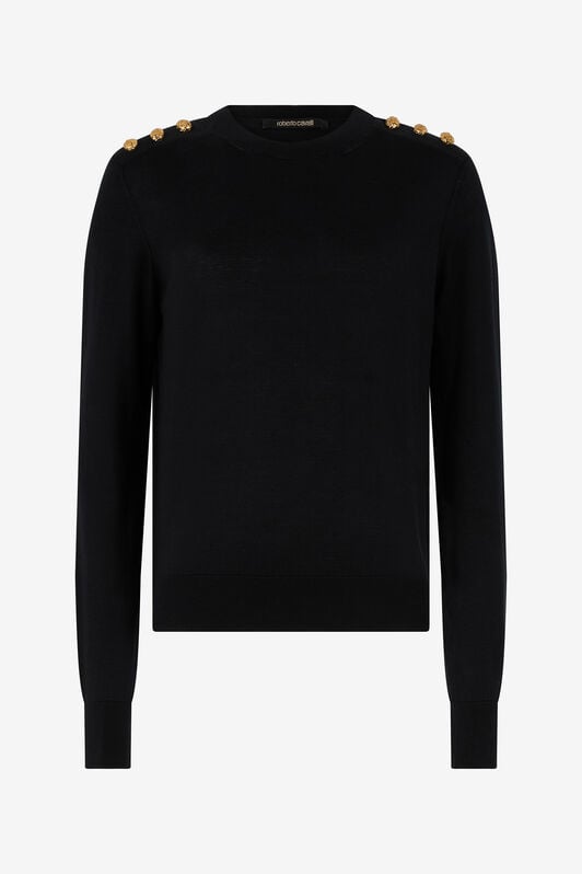 RC Sweater with gold buttons RC Sweater with gold buttons Nero UWM610-WH003