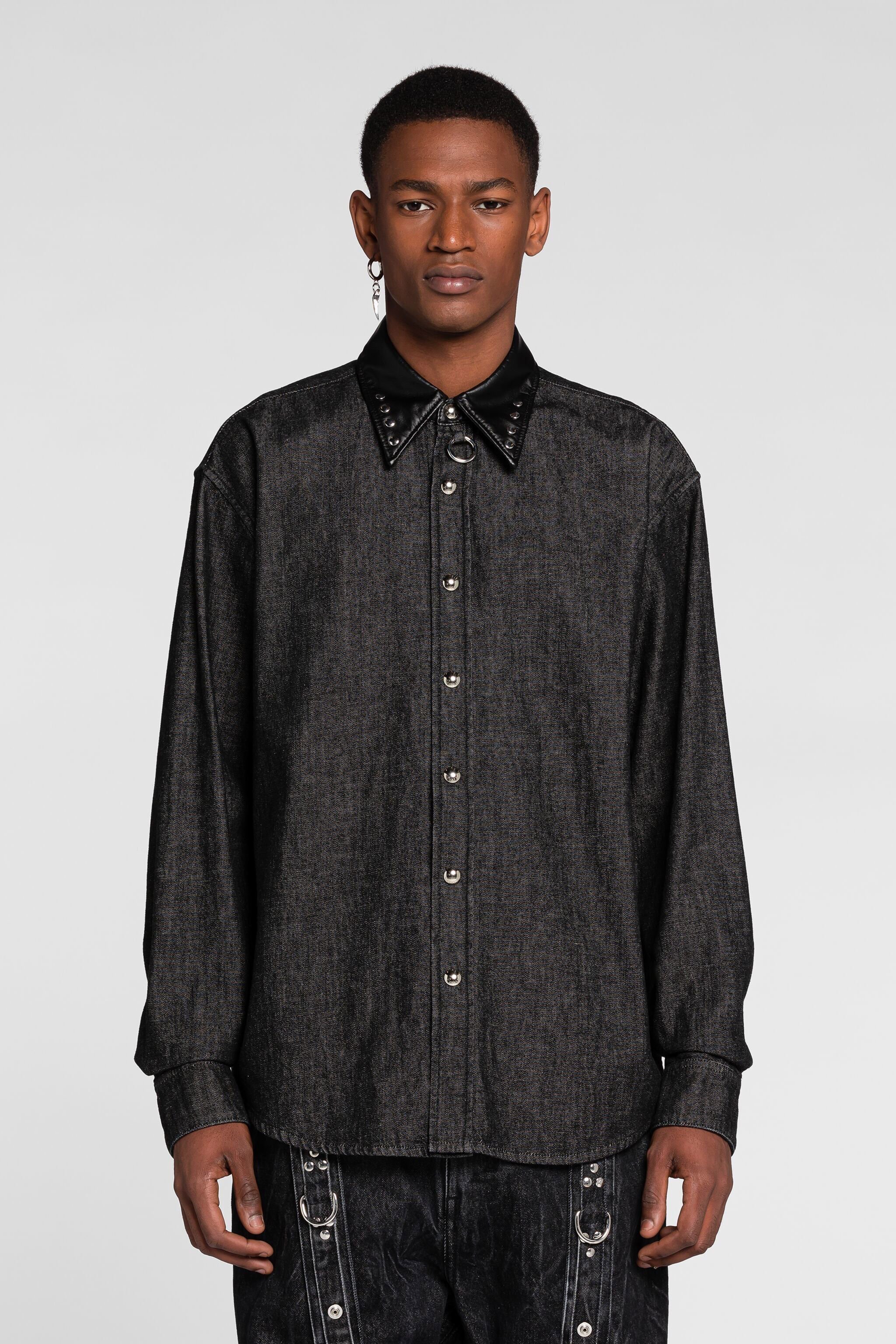 RC Studded Denim Shirt Black PNJ761-DL001
