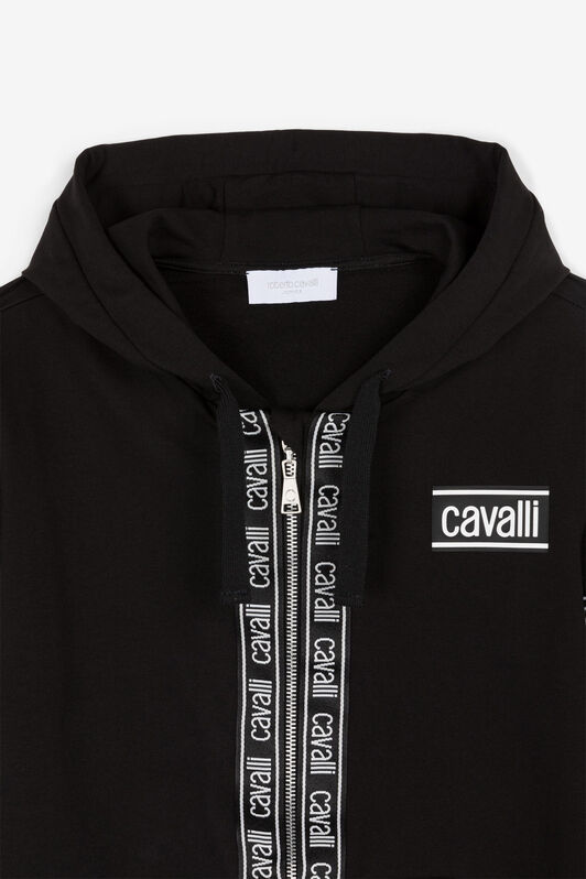 JU Logo-Stripe Zip Hoodie Black OJT919-ISA2J