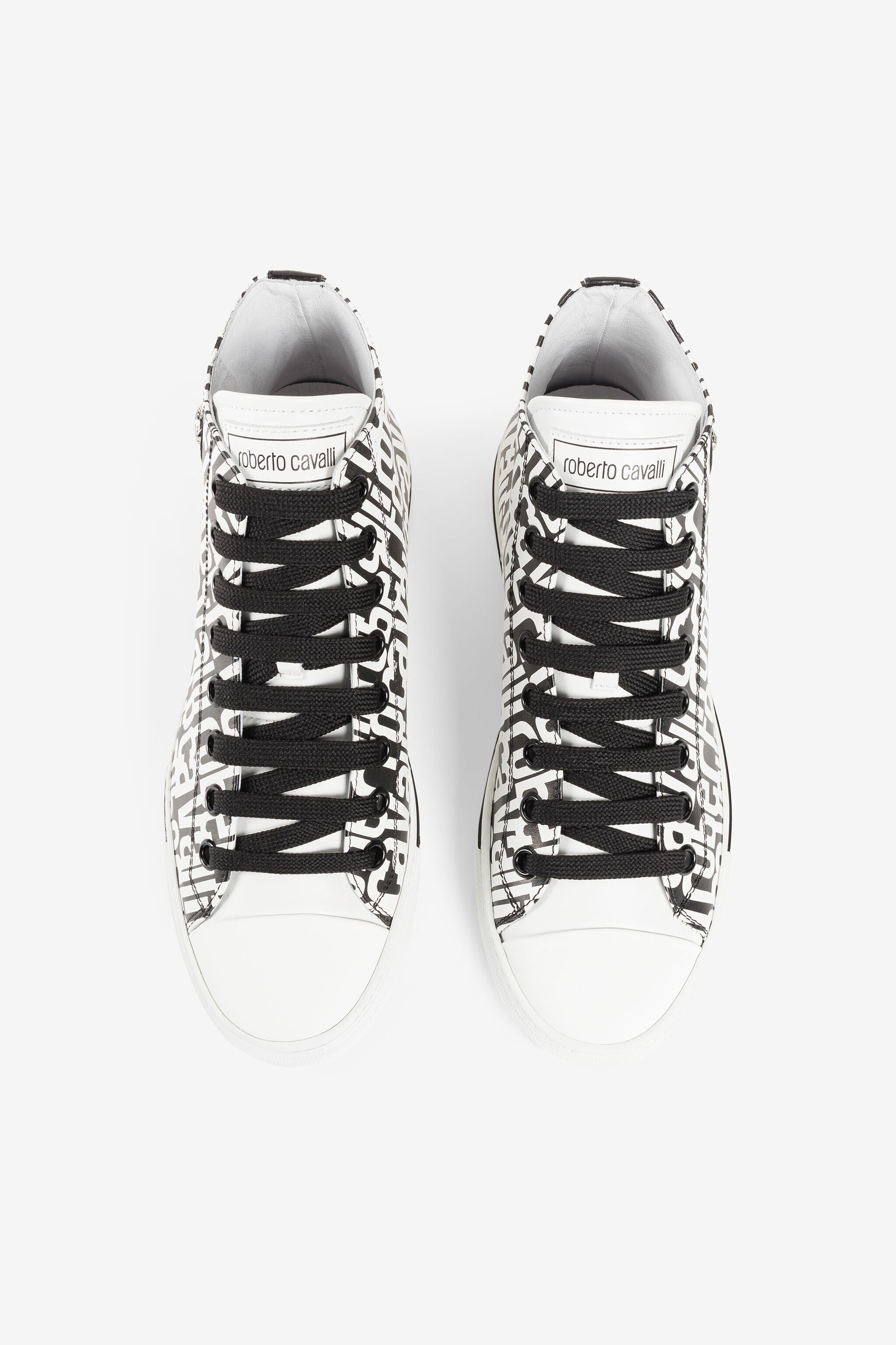 RC Logo-print leather sneakers Black/White RKS037-PZB22