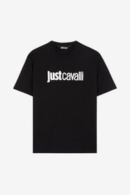 JC T-shirt en coton à logo Just Cavalli imprimé NOIR Q61271-Q0174