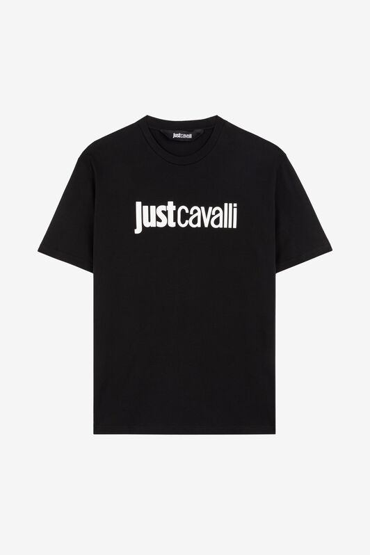 JC T-shirt en coton à logo Just Cavalli imprimé NOIR Q61271-Q0174