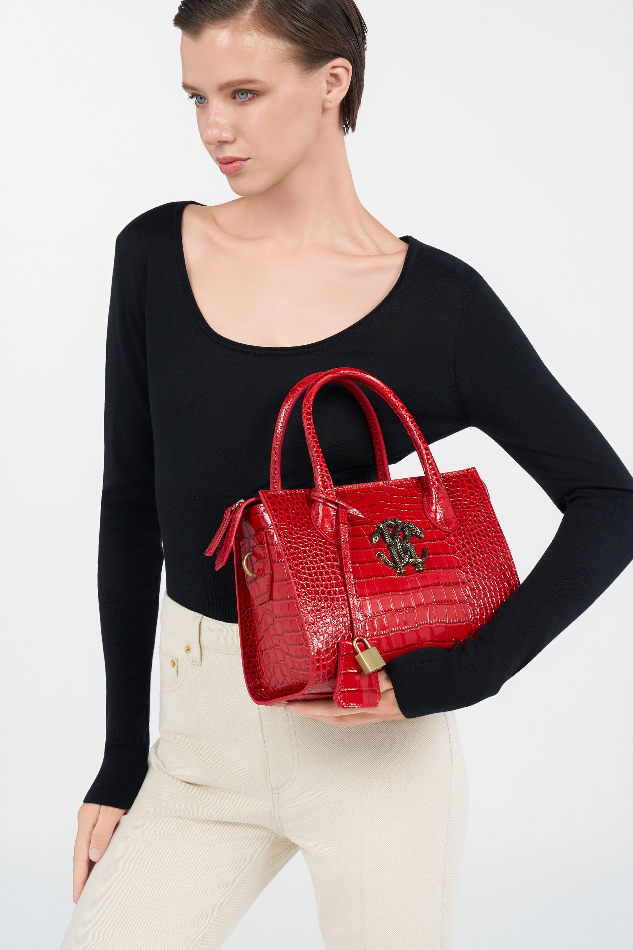 RC Borsa A Mano Rossa Effetto Cocco DARK RED QOB00D-PZO32