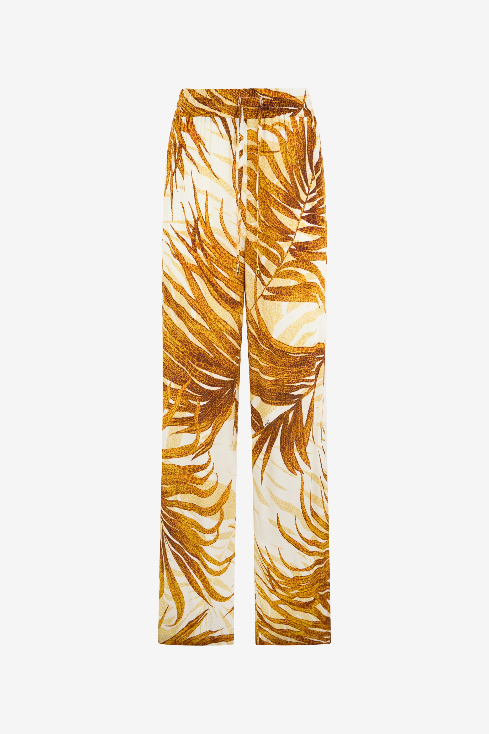 JC Golden Palm Print Trousers DAFFODIL WFT160-WF507