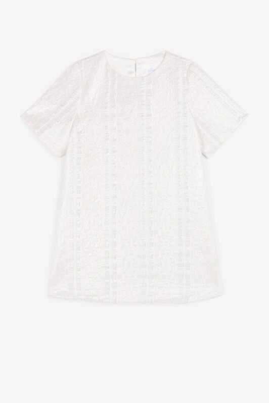 JU Metallic-Jacquard Dress White NJT116-RP076