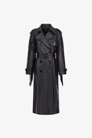 ${brand} Fringed Leather Trench Coat ${colorDescription} ${masterID}