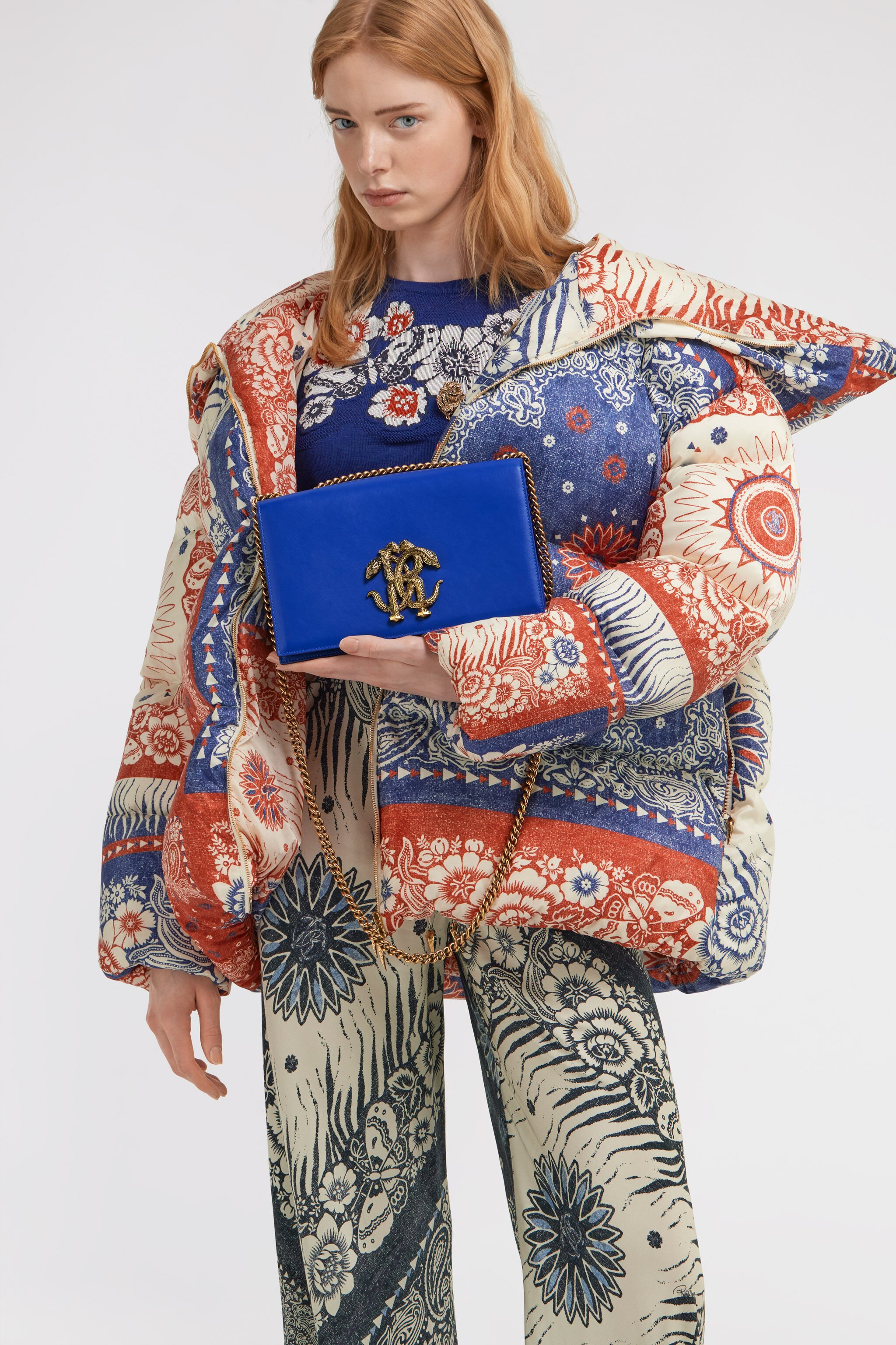 RC Shoulder bag with Monogram Mirror Snake Blue SKB120-PZ172