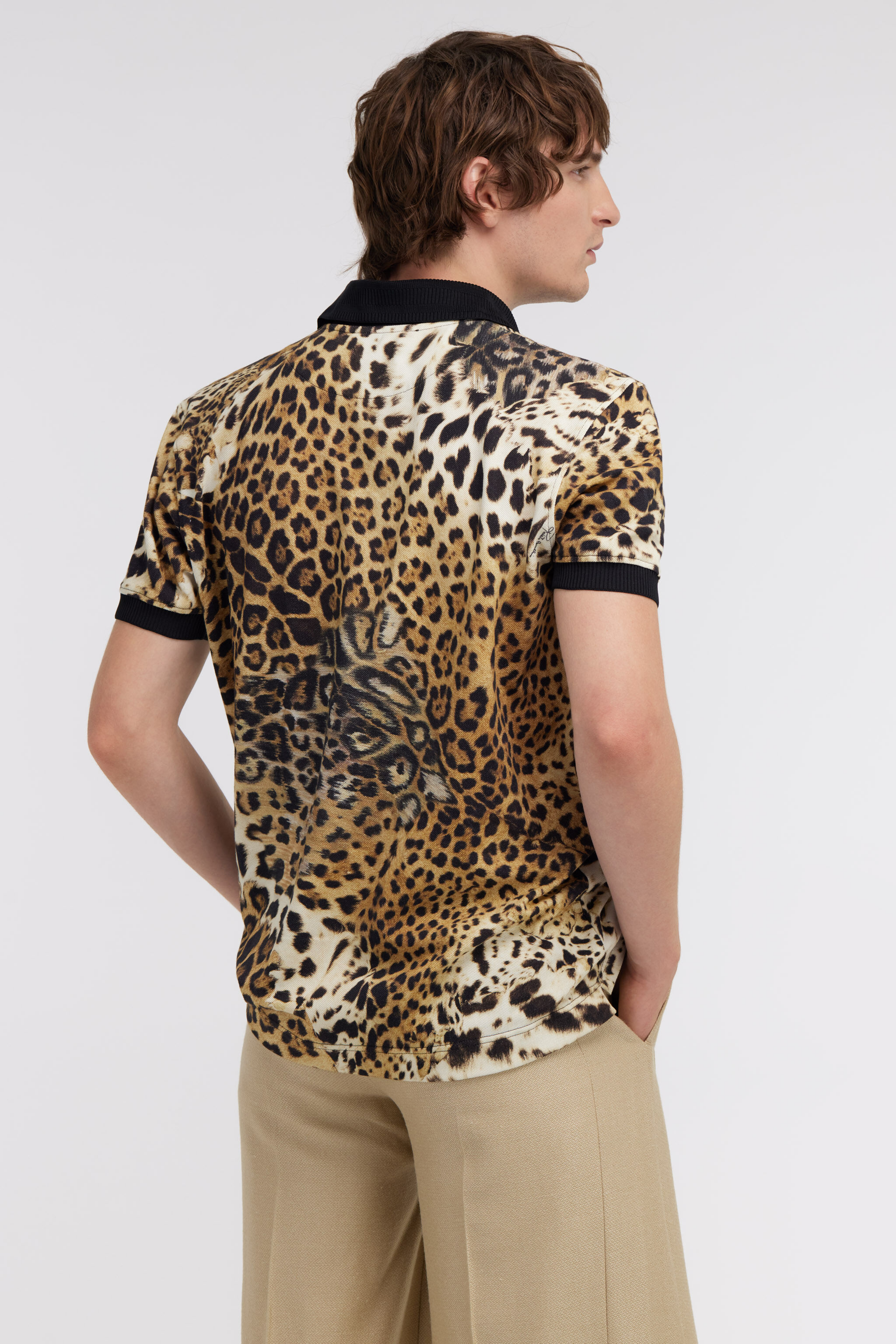 RC Polo with Jaguar Skin print Light Brown SRT64F-XKH22