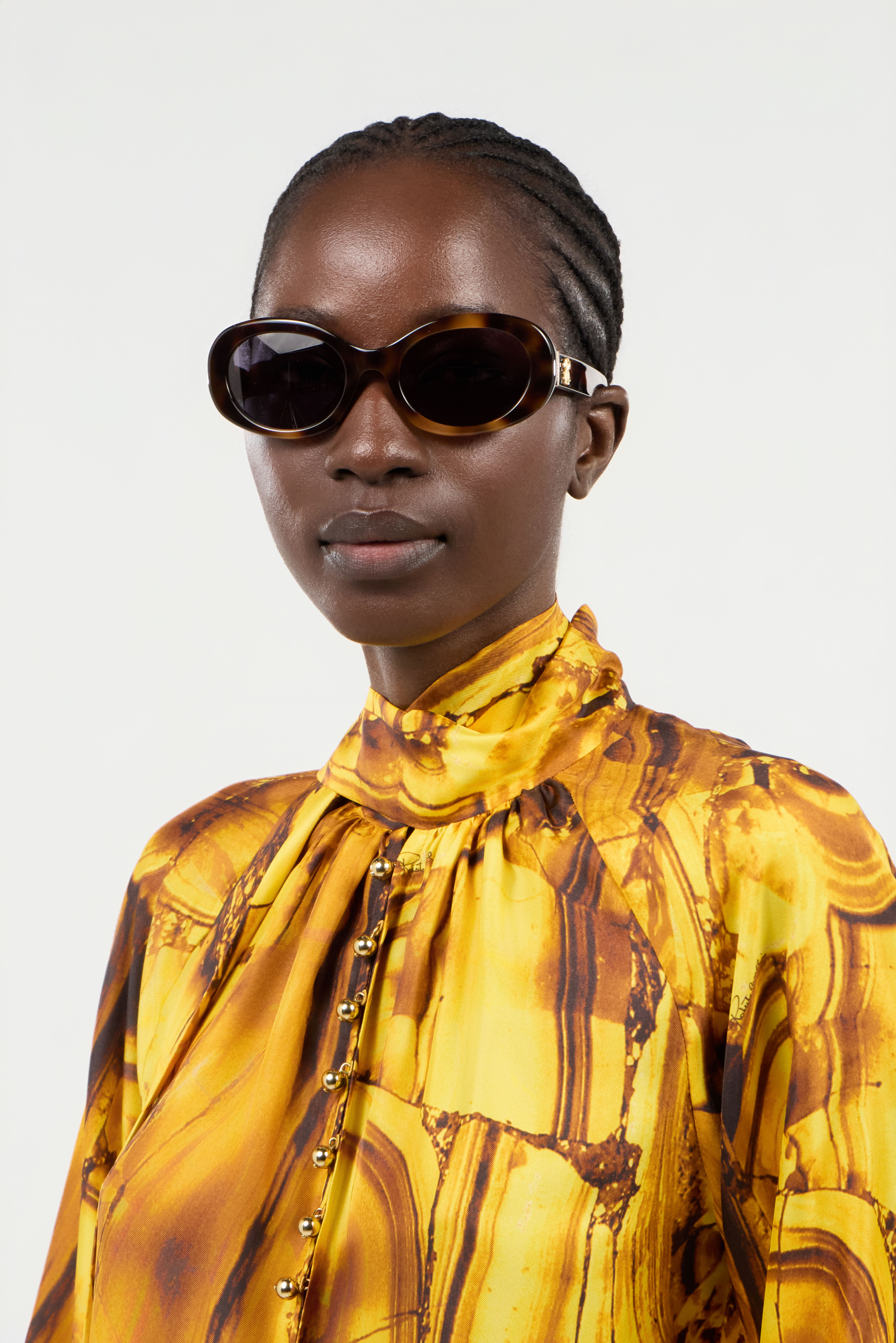 RC Sunglasses with snakeskin effect metal trim HAVANA BROWN UALD37-ID234
