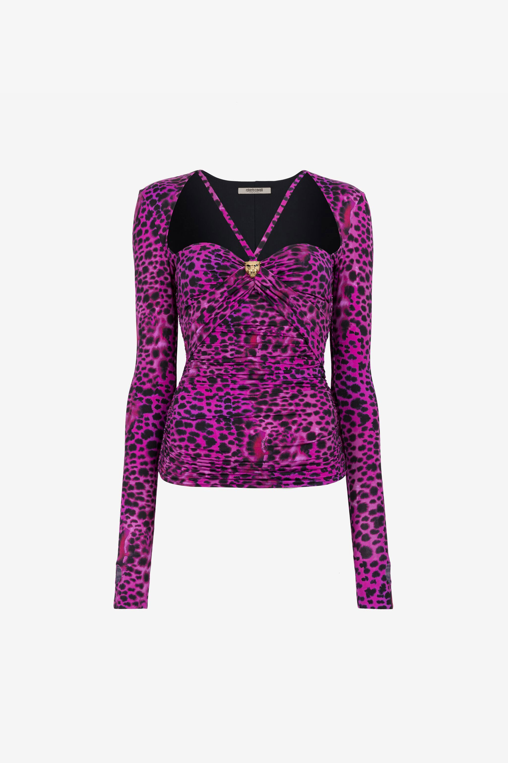 RC Langarm-Top Mit Murena-Print Lila QKT639-LNF50