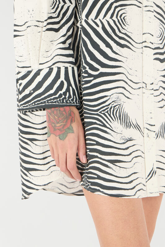 RC Chemise Longue À Imprimé Zèbre Noir/Blanc UKT162-3AN49