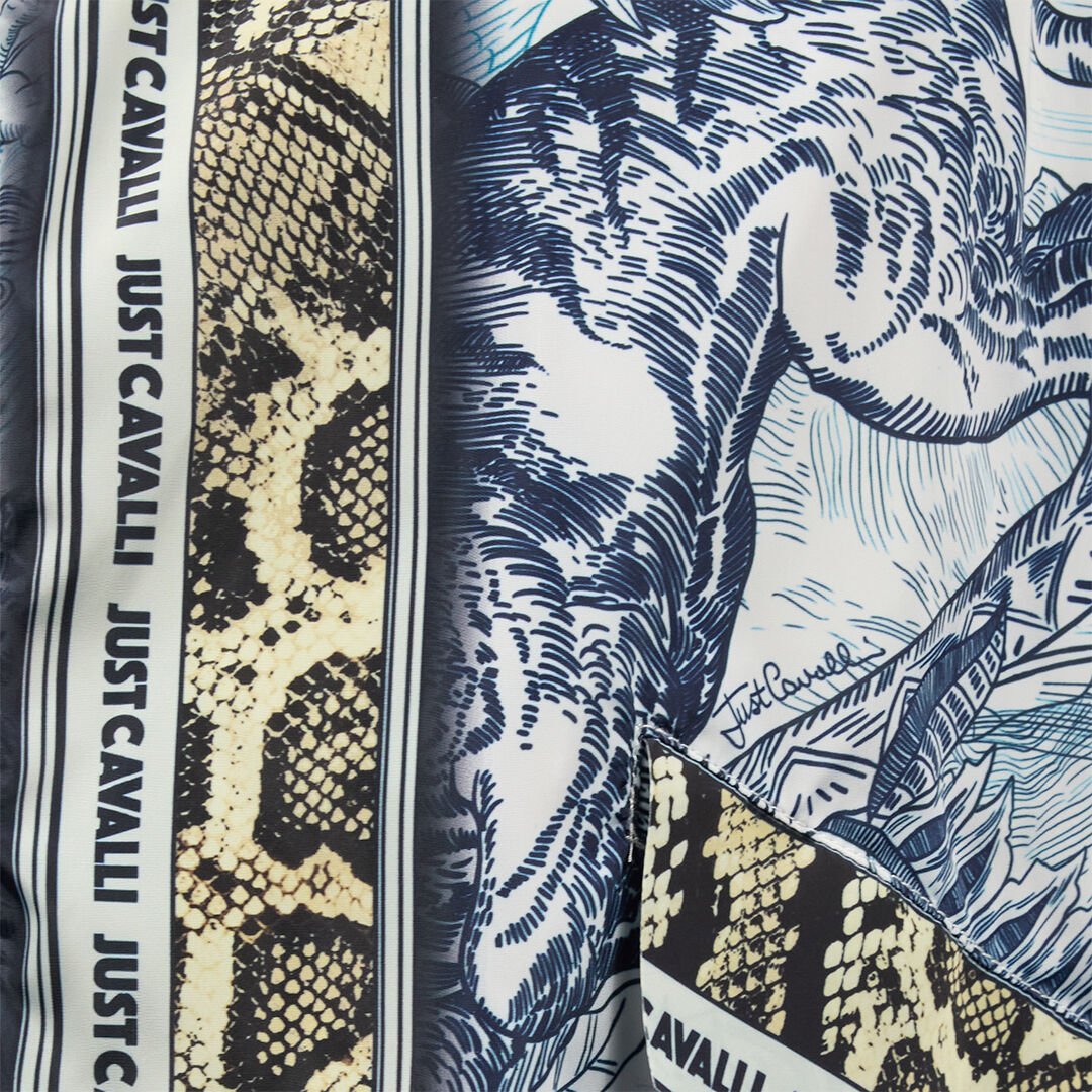 JC Jungle-Print Hooded Jacket Light blue UFT197-UF263