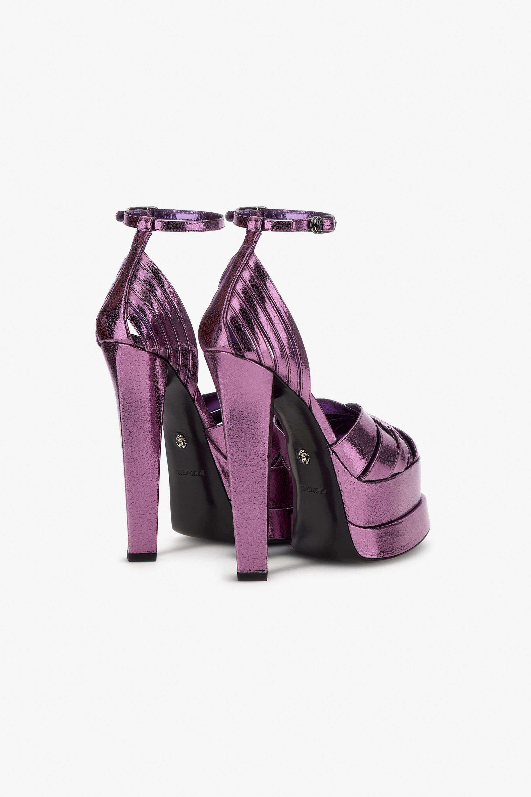 RC Platform sandals with woven upper Purple RKS008-PZ548