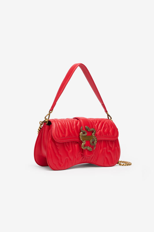 JC Bolso Bandolera Con Pespuntes Y Mirror Snake Rojo UFB028-UF397