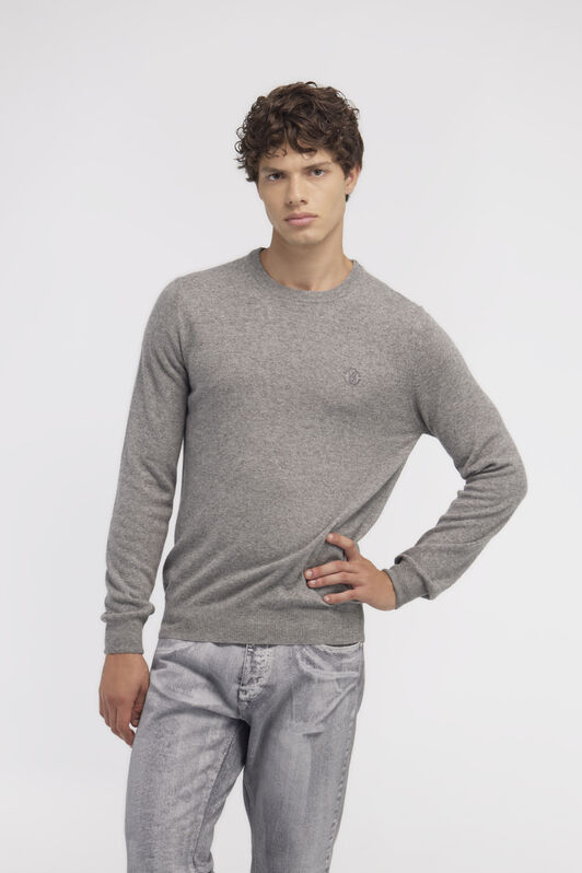 RC Wool sweater with Monogram Mirror Snake Grau NOM01A-MI014
