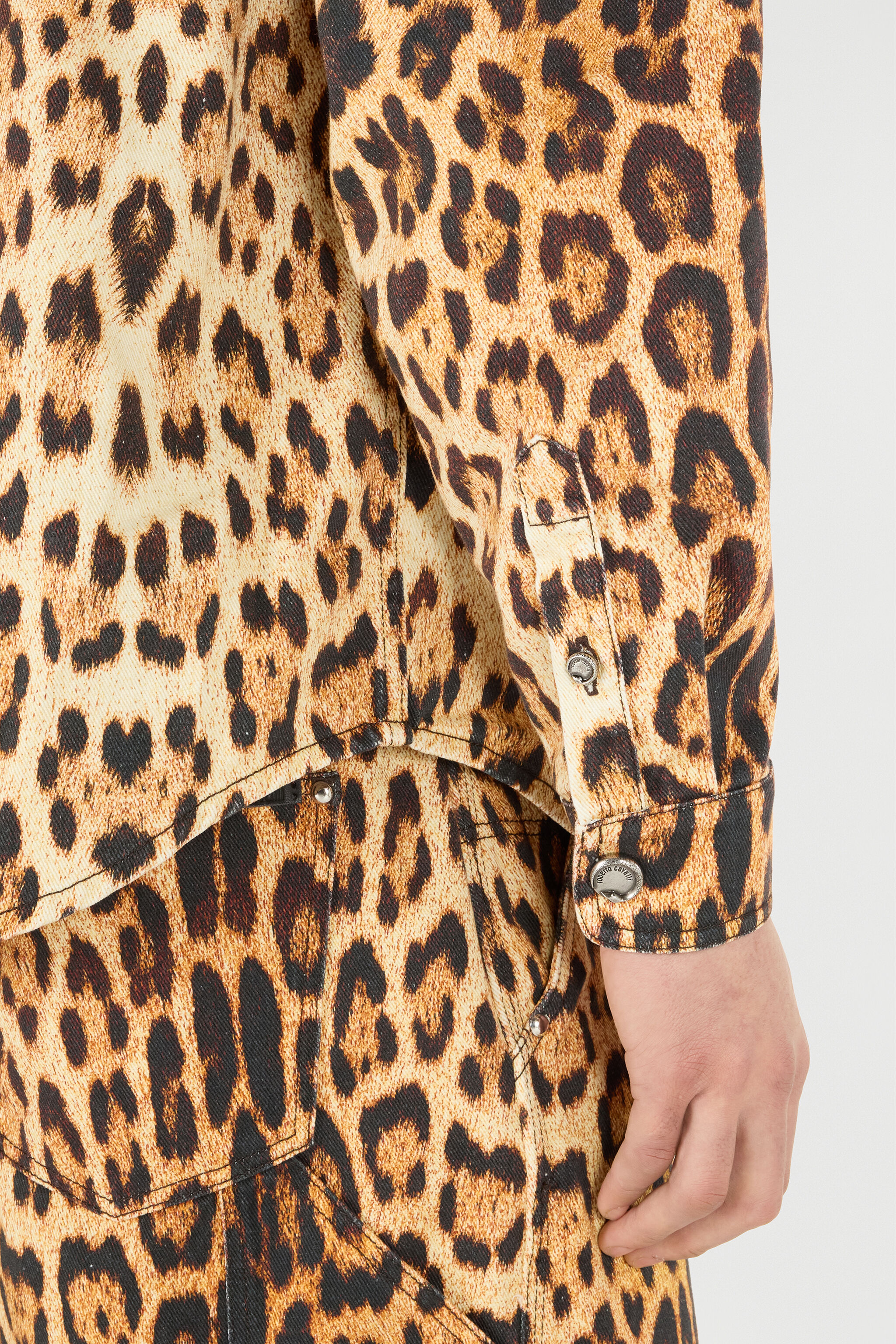 RC Cotton Shirt with Jaguar Skin Print Brown VRJ728-4NP73