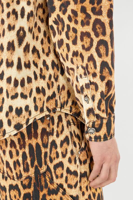 RC Cotton Shirt with Jaguar Skin Print RC Cotton Shirt with Jaguar Skin Print Brown VRJ728-4NP73