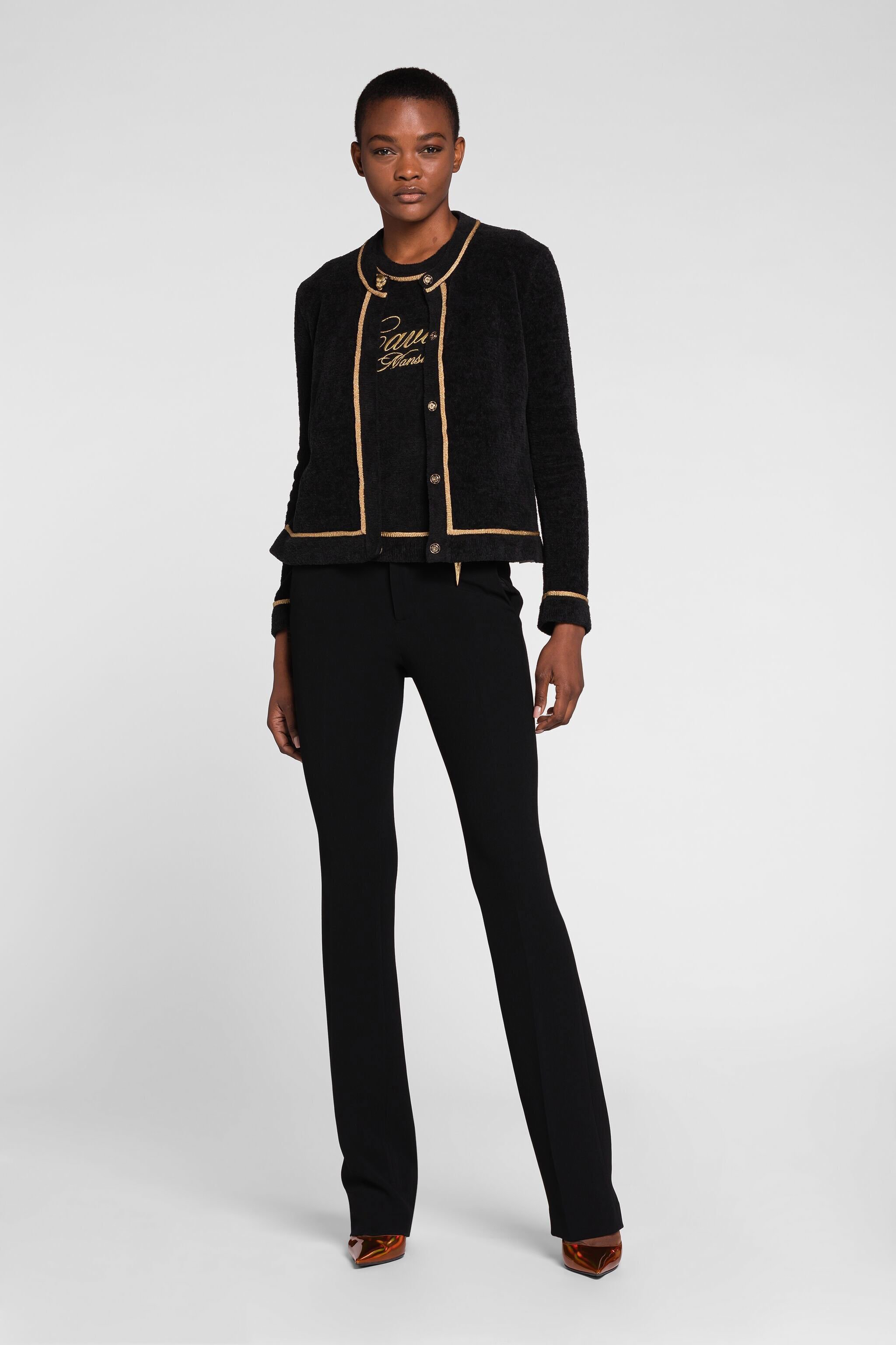 RC Logo-Embroidered Cardigan Black OKM612-MR001