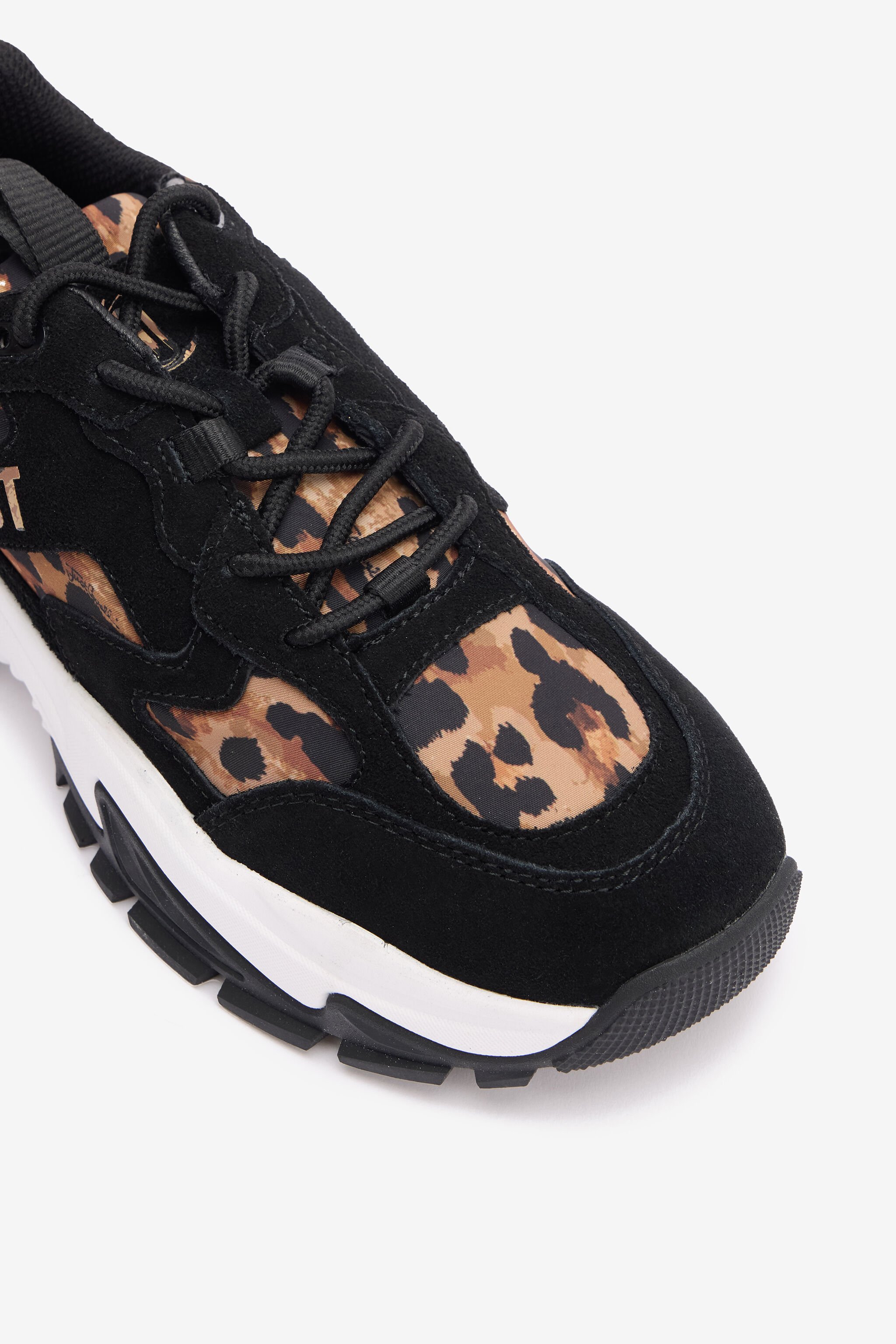 JC Sneakers Avec Empiècements Jaguar Skin Noir TFS042-TF362