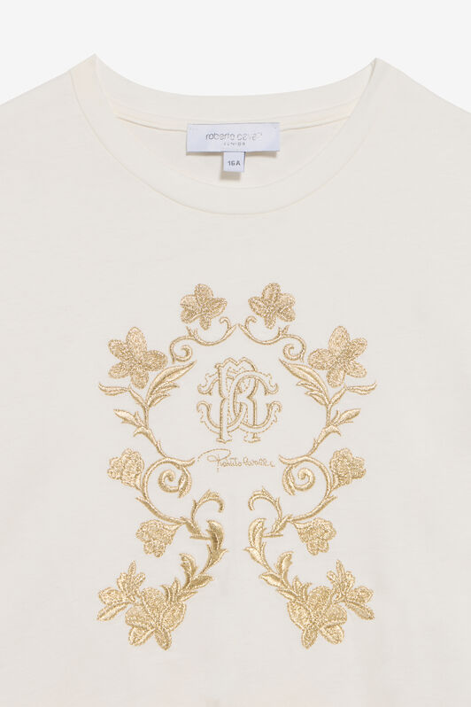 RC Kleid mit Gold Arabesque-Print WHITE/GOLD TJT10L-JFN37