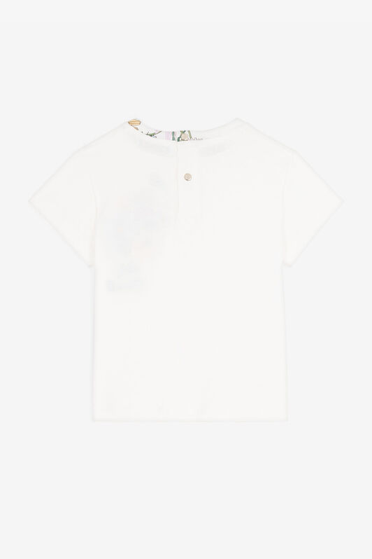 JU Floral-Embroidered Cotton T-Shirt JU Floral-Embroidered Cotton T-Shirt White RJT60H-JD001