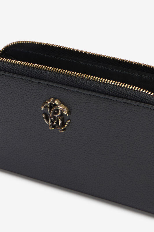 RC Black Zip-Around Wallet With Mirror Snake Monogram BLACK QOA00C-PZO37