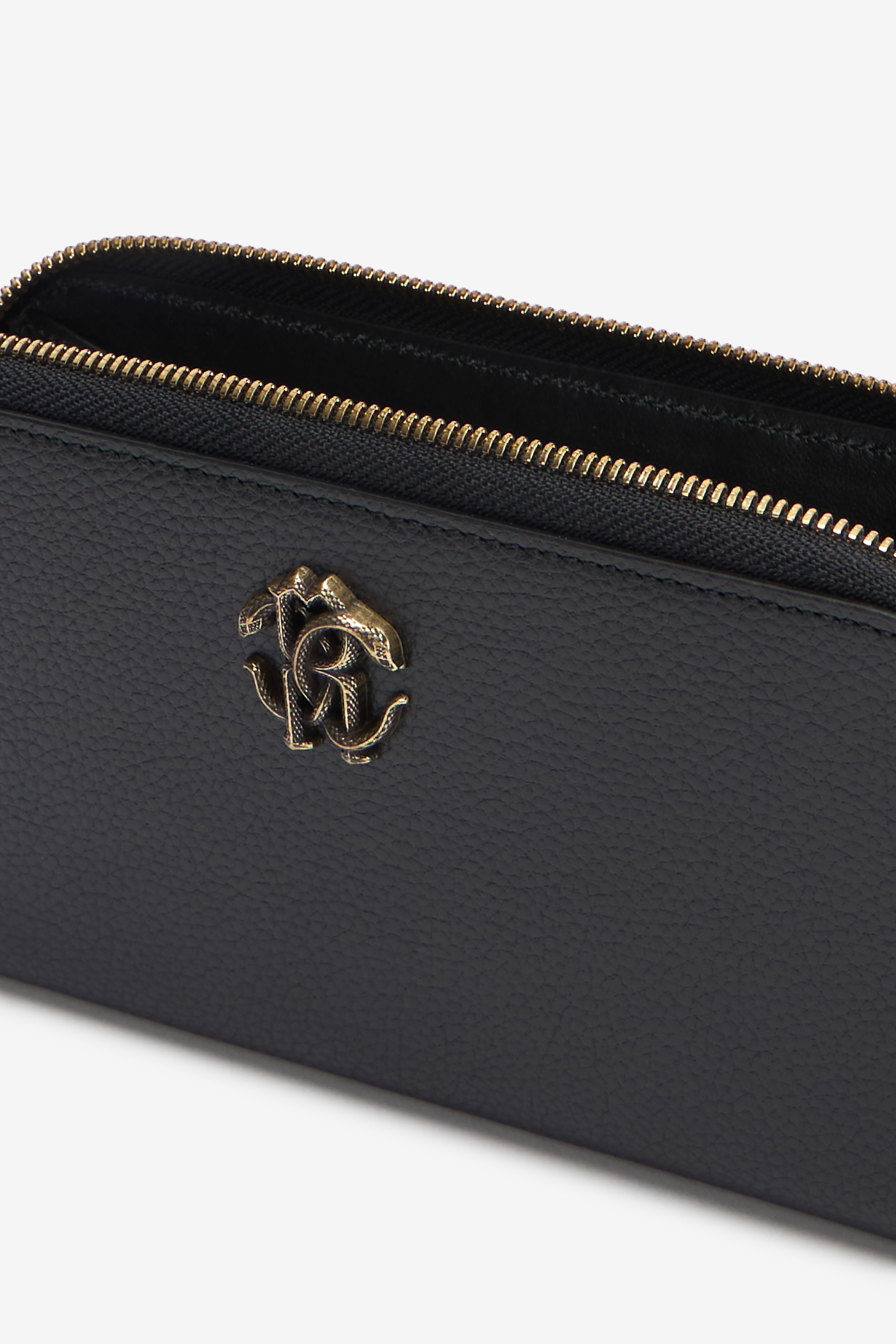 RC Black Zip-Around Wallet With Mirror Snake Monogram BLACK QOA00C-PZO37