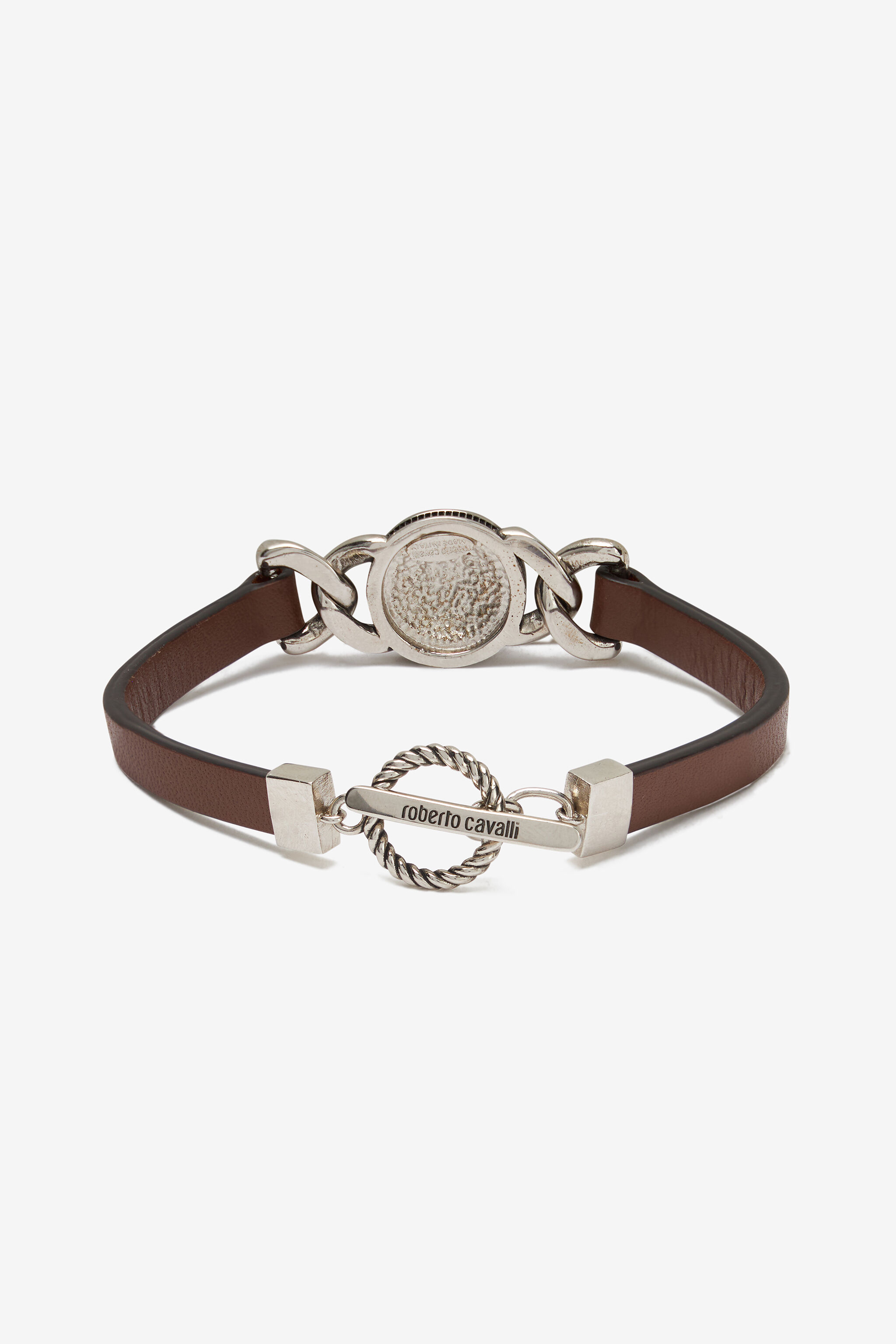 RC Pulsera De Piel Con Monograma Mirror Snake Marrón TRG009-AM007