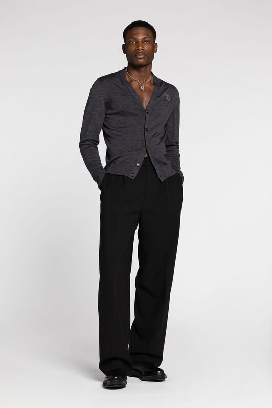 RC Mirror Snake-Embroidered Wool Cardigan DARK GRAY RRM612-MQ001