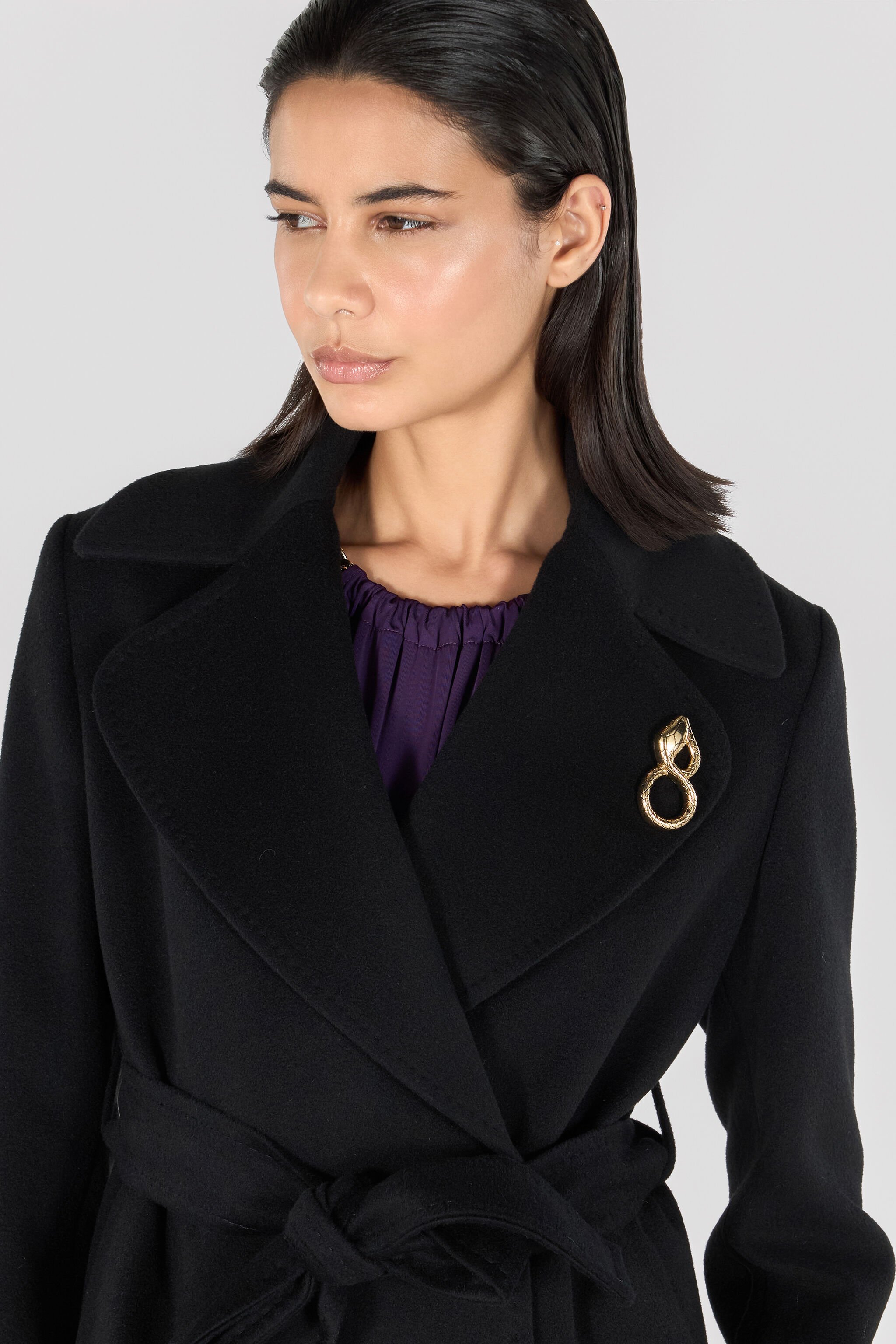 RC Woman Wool and Cashmere Coat Black OOT50E-FT001