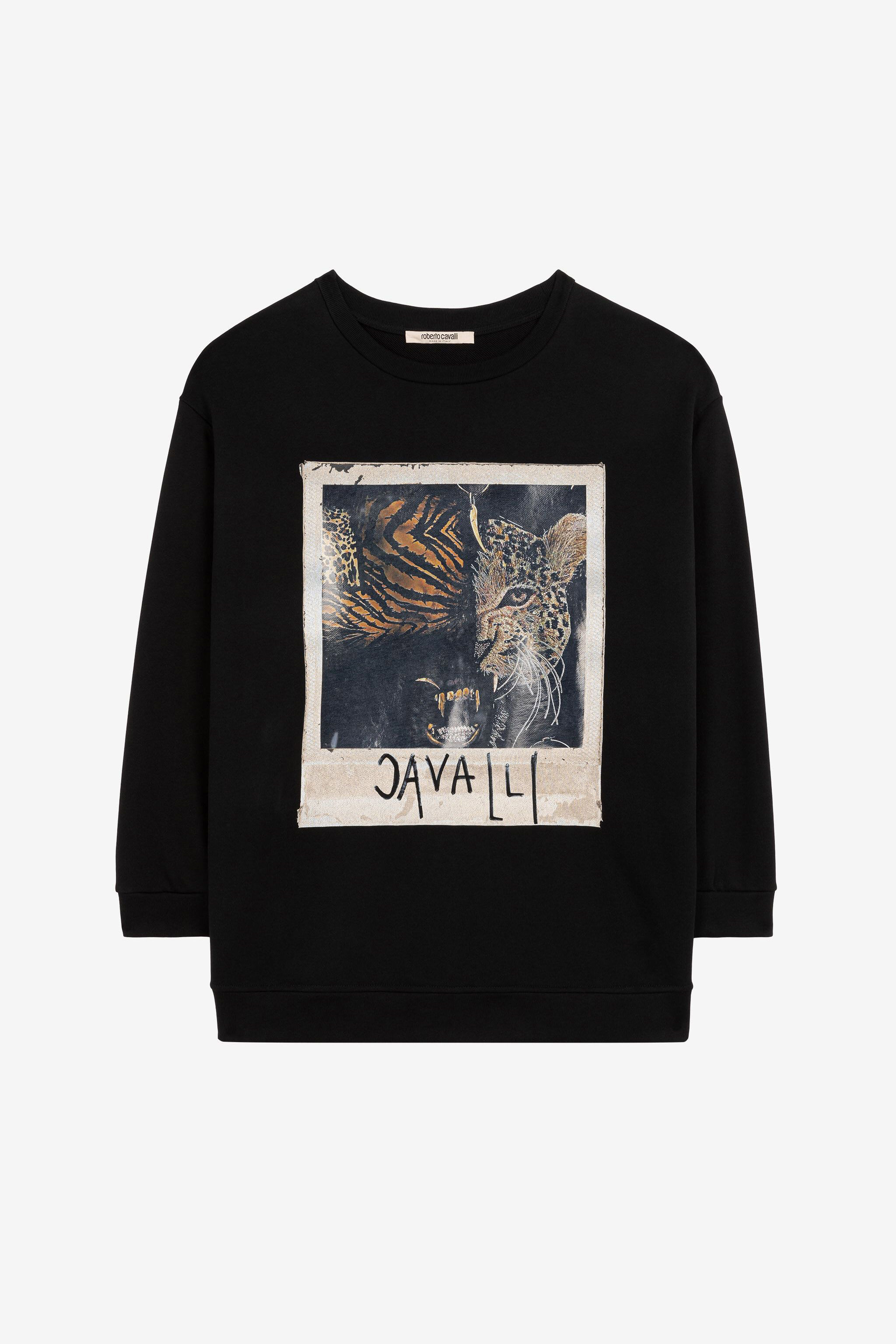 RC Animalier Photograph-Print Cotton Sweatshirt Black OQT66H-CF050