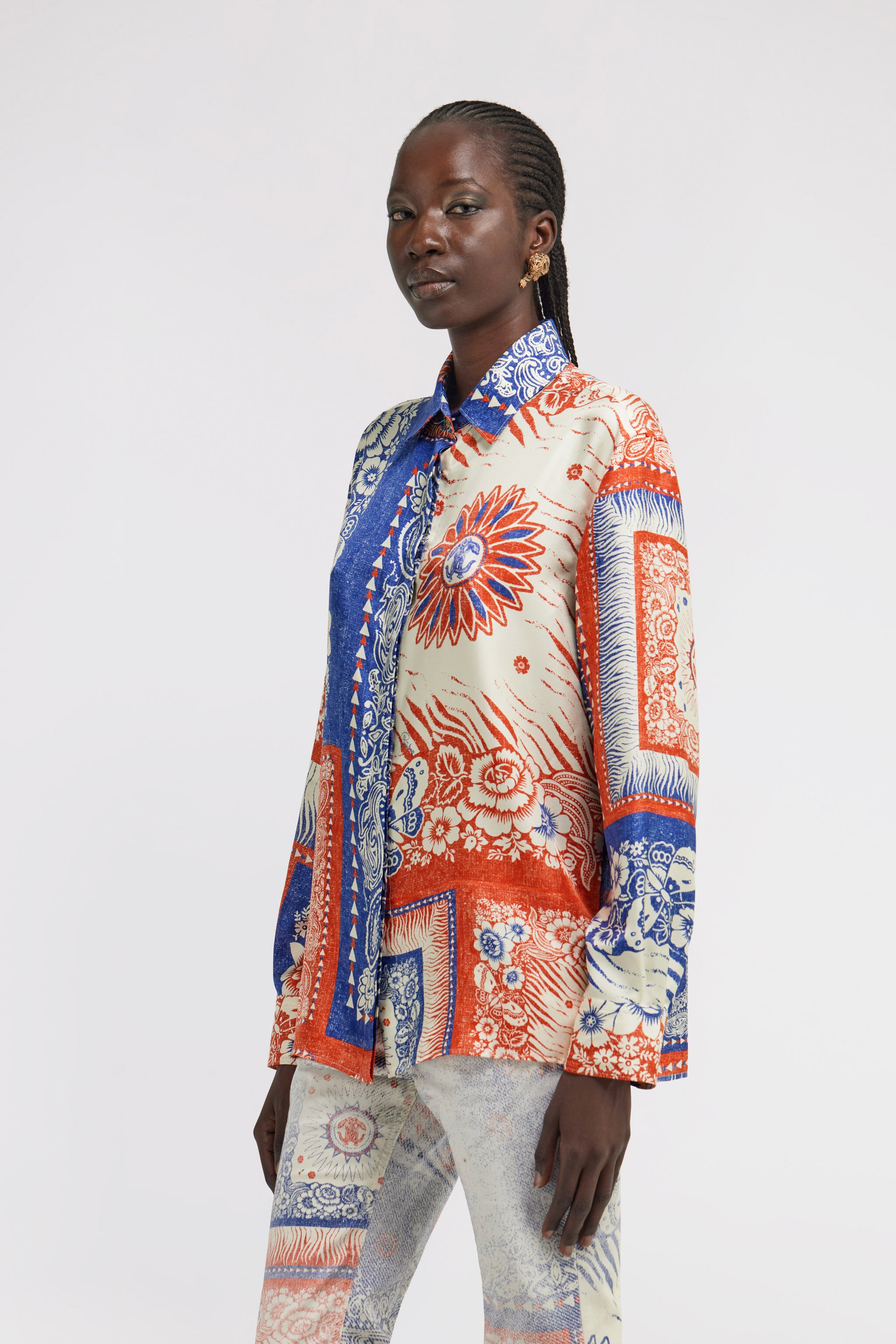 RC Blusa con Estampado Bandana Azul TKT703-4QN05