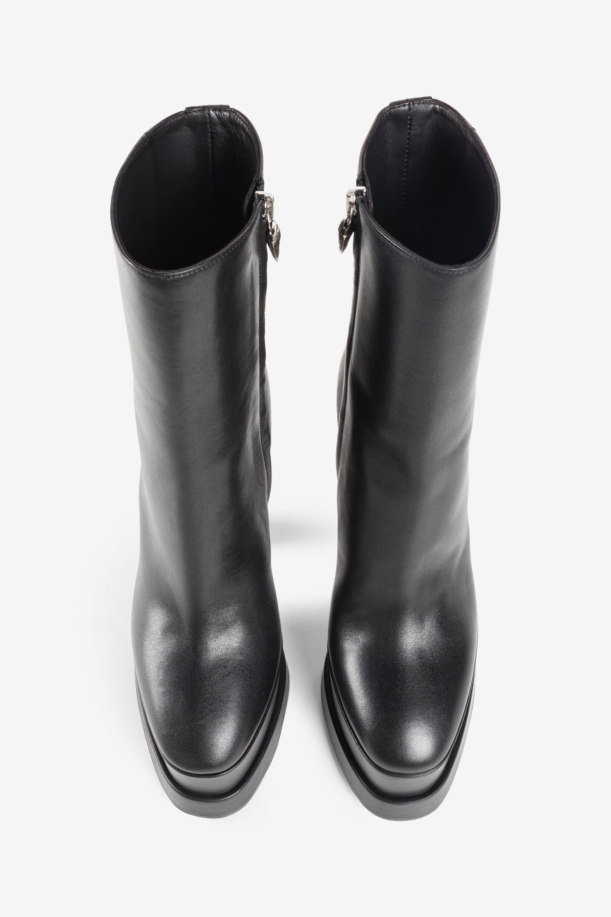 RC Botas de piel con plataforma Negro RKS010-PZV10