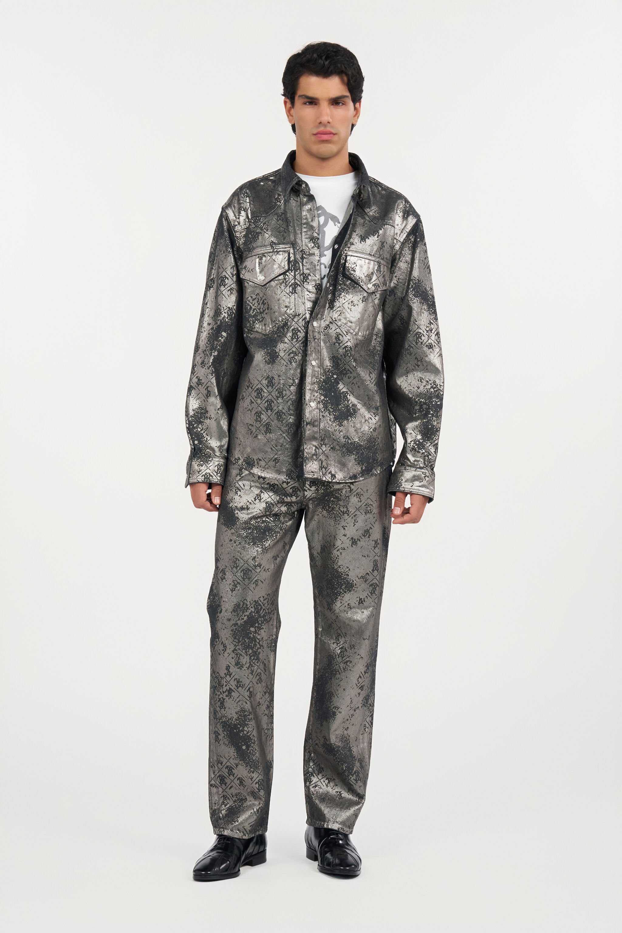 RC Camicia con stampa Monogram RC Camicia con stampa Monogram BLACK WRJ700-DN012