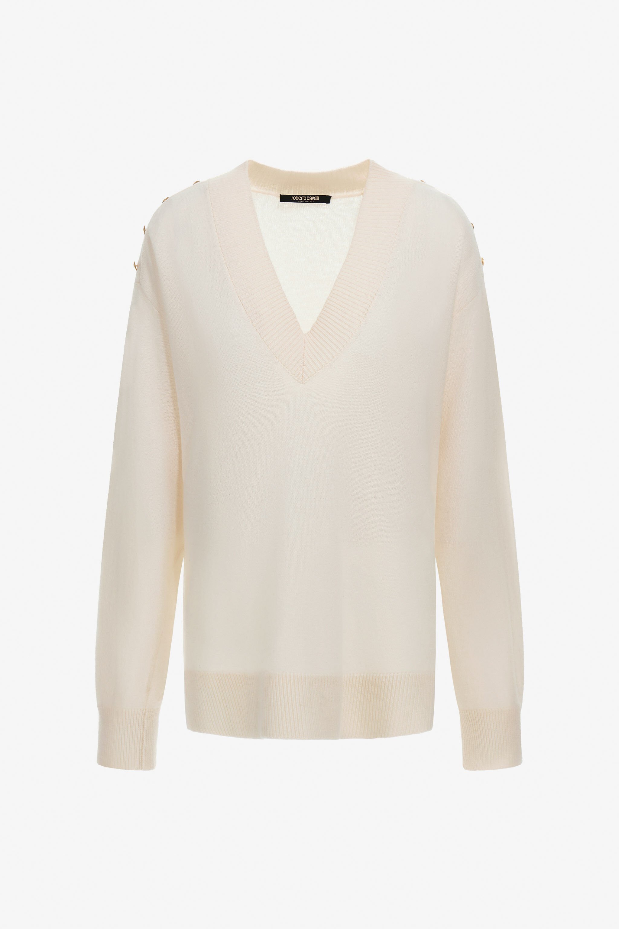 RC Sweater with V-Neck White TKM620-MQ001