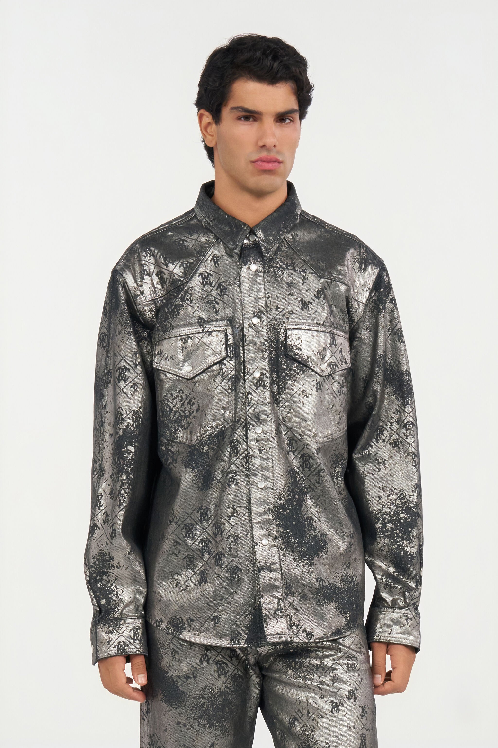 RC Camicia con stampa Monogram RC Camicia con stampa Monogram BLACK WRJ700-DN012